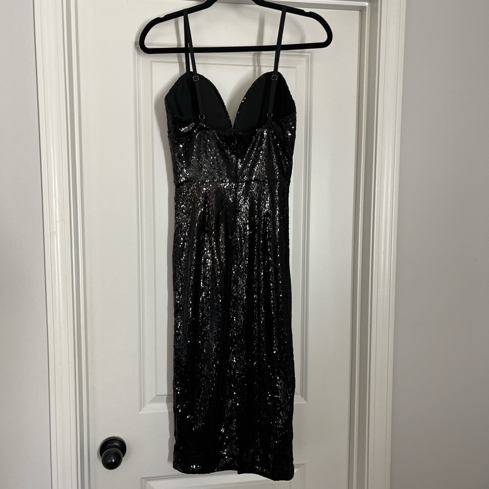 Dress the Population Black Sequin Midi Dress - Picture 6 of 7